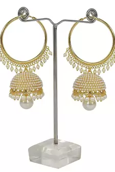 Chandbali Pearl Jhumki Earrings For Women E2549W