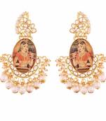 Traditional Gold Plated Padmavati Kundan & Pearl Earrings For Women