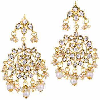 Gold Plated Kundan & Pearl Earring For Women 1