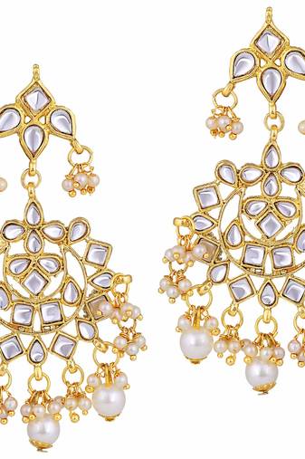 Gold Plated Kundan & Pearl Earring For Women