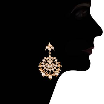 Gold Plated Kundan & Pearl Earring For Women 2