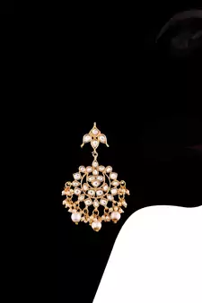Gold Plated Kundan & Pearl Earring For Women