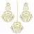 White Gold Plated Pearl And Kundan Traditional Maang Tikka With Earring Set For Women
