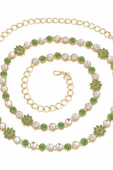 Traditional Gold Plated Kundan & Stone Studded Kamarband For Women
