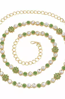 Traditional Gold Plated Kundan & Stone Studded Kamarband For Women