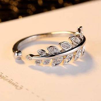Valentine'S Special Adjustable Silver Plated Cz Ring For Women 1
