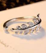 Valentine'S Special Adjustable Silver Plated Cz Ring For Women