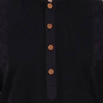 Black Embroidered Cotton Men Kurta  5
