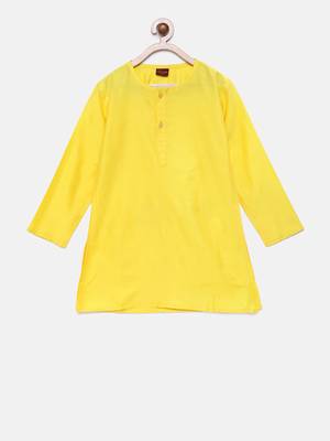 Yellow woven polyester boys-kurta-pyjama 2
