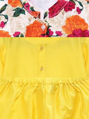 Yellow woven polyester boys-kurta-pyjama 5