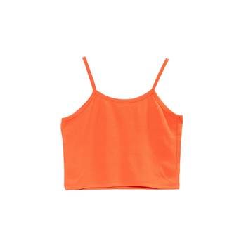 Orange printed georgette kids-tops 4