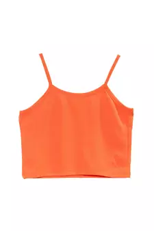 Orange printed georgette kids-tops