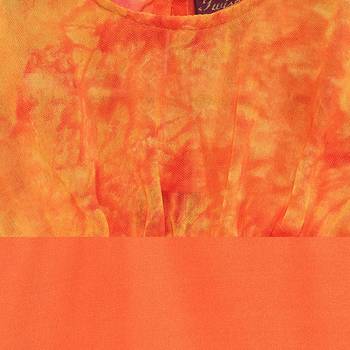 Orange printed georgette kids-tops 5