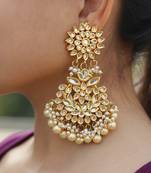 White pearl chandbali