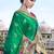 Green woven banarasi silk saree with blouse