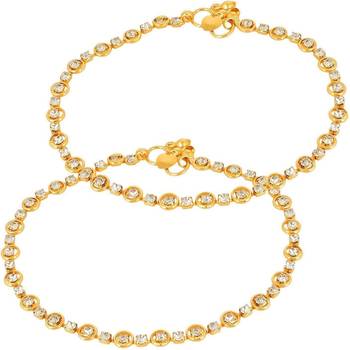 Gold zircon  anklets 1