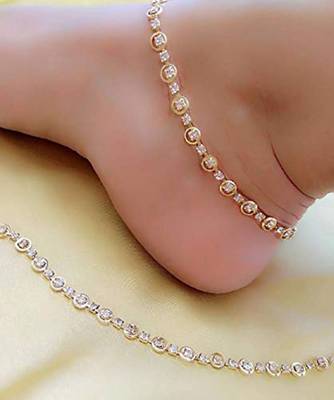 Gold zircon  anklets 2