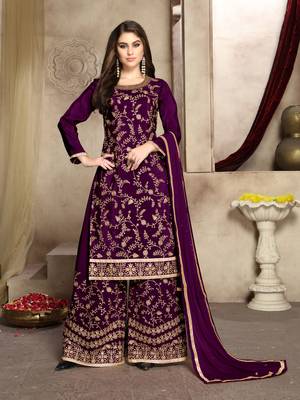 Purple embroidered uppada silk salwar 1
