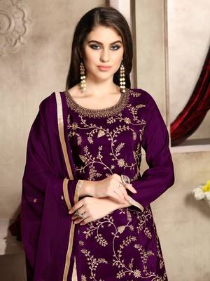 Purple embroidered uppada silk salwar 2