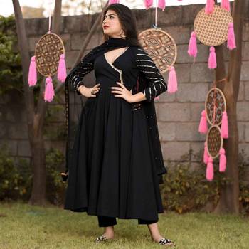 Black plain rayon ethnic-kurtis 1