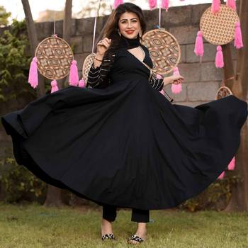 Black plain rayon ethnic-kurtis 2
