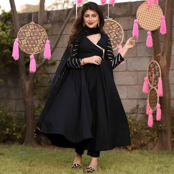 Black plain rayon ethnic-kurtis 3