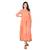 Women's Peach Cotton Anarkali Kurti