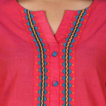 Women’s New Coral Mangalgiri Solid Straight Kurti 5