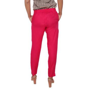 Women Valentine Solid Rayon Staple Pencil Trouser 3