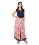Women Bagru Red Printed Cotton Skirt