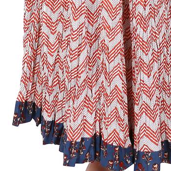 Women Bagru Red Printed Cotton Skirt 5