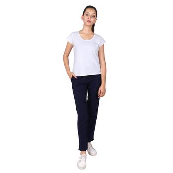 Women Black Solid Cotton Lycra Yoga Pants 1