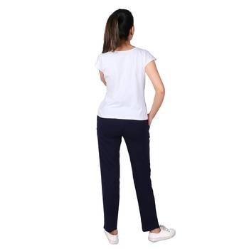 Women Black Solid Cotton Lycra Yoga Pants 3