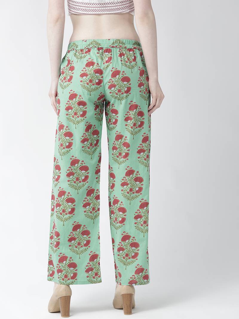 Teal printed cotton bottoms Rangmayee 3128135