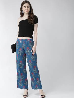 Blue printed cotton bottoms 1