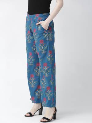 Blue printed cotton bottoms 3