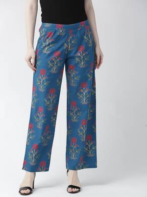 Blue printed cotton bottoms 4