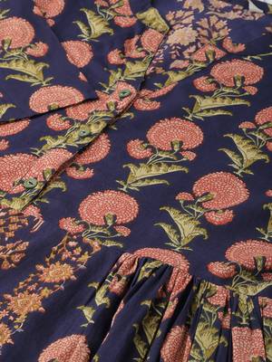 Navy-blue printed cotton maxi-dresses 5