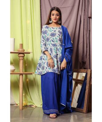 Garden Blue Floral Suit Set 1