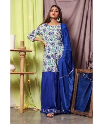 Garden Blue Floral Suit Set 5