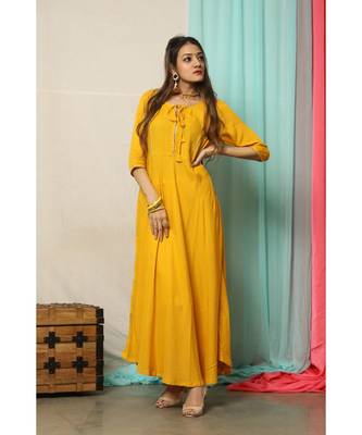 Turmeric Yellow Gotta Design Dress 3