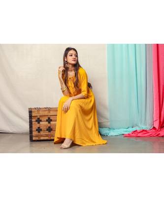 Turmeric Yellow Gotta Design Dress 5