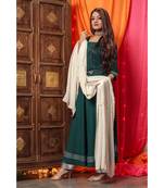 Bottle Green Long Flared Suit Set