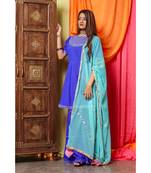 Pastel Blue Gotta Skirt Dress With Dupatta