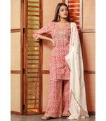 Melon Orange Floral Suit Set