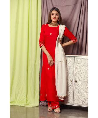 Cherry Red Gotta Design Suit Set 1