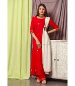 Cherry Red Gotta Design Suit Set