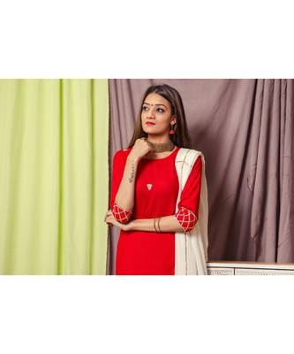 Cherry Red Gotta Design Suit Set 2
