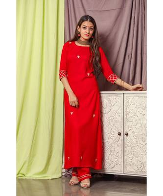 Cherry Red Gotta Design Suit Set 3