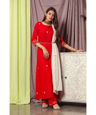 Cherry Red Gotta Design Suit Set 5